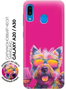 Силиконовый чехол на Samsung Galaxy A20 / A30 с принтом "Собачий денди"