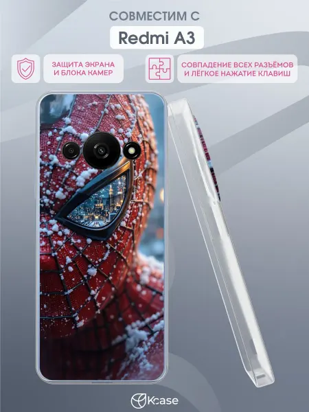 Kcase Чехол на Redmi A3 с принтом Спайдермен
