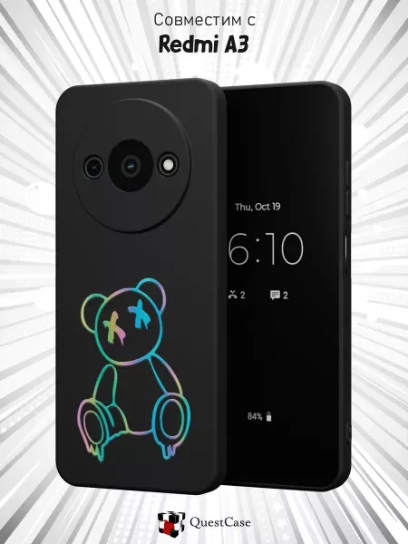 QuestCase Чехол на Xiaomi Redmi A3 с принтом Мишка