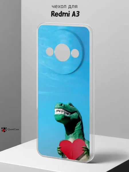 QuestCase Чехол на Redmi A3 с принтом Динозавр