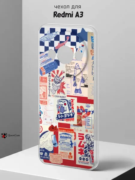 QuestCase Чехол на Redmi A3 с принтом Коллаж