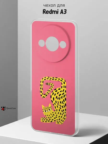 QuestCase Чехол на Redmi A3 с принтом Леопард