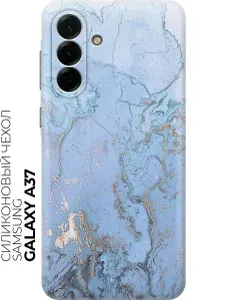 Силиконовый чехол на Samsung Galaxy A37 с принтом "Голубой мрамор"