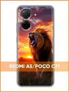 Чехол для Redmi A5 с принтом Лев и закат