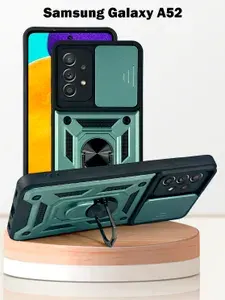 Чехол для Samsung Galaxy A52, с кольцом подставкой, защита камеры, зеленый