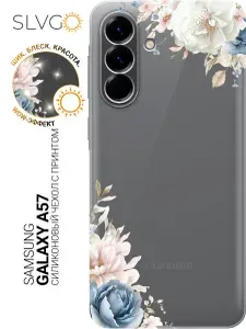 Силиконовый чехол на Samsung Galaxy A57 с принтом Облачные бутоны, trn