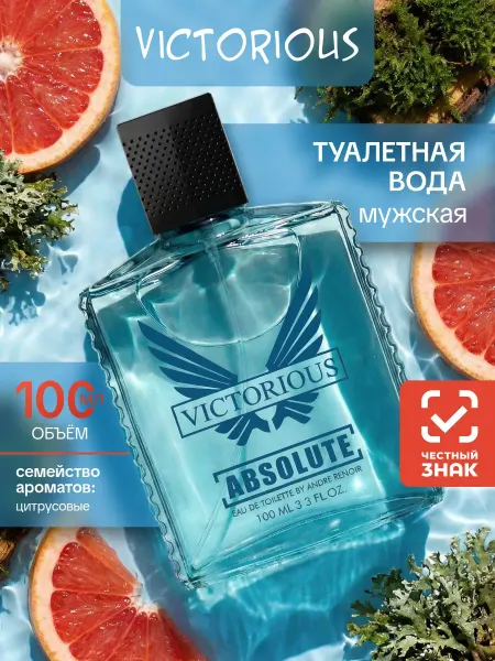Delta PARFUM Духи стойкие мужские свежие Absolute Victorious 100мл