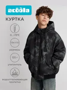 ACOOLA Куртка оверсайз утепленная весенняя с капюшоном