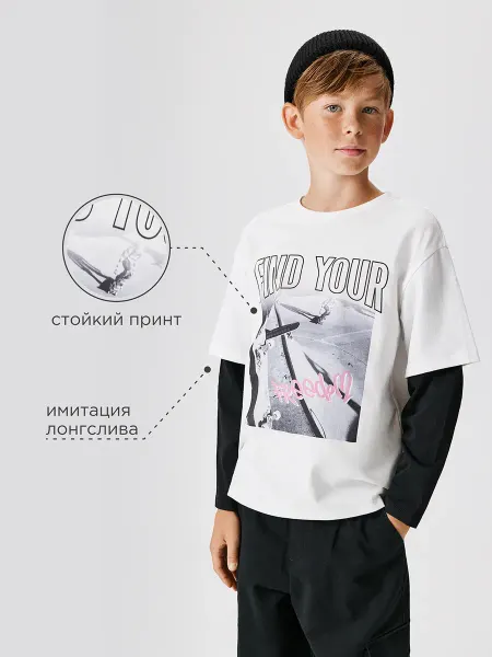 ACOOLA Джемпер с имитацией футболки