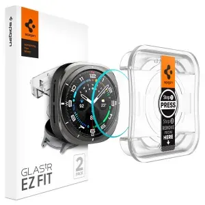 Защитное стекло Spigen на Galaxy Watch Ultra (AGL08349) Glas.tR EZ Fit 2 шт / Спиген Защитное стекло для Галакси Вотч Ультра Прозрачное