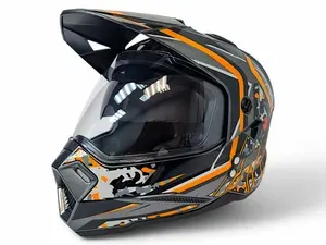 Мотошлем эндуро AiM JK802S Orange/Grey/Black, XXL