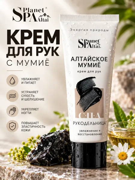 Планет Спа Алтай Planet SPA Altai крем для рук с мумиё Рукодельница 75 мл