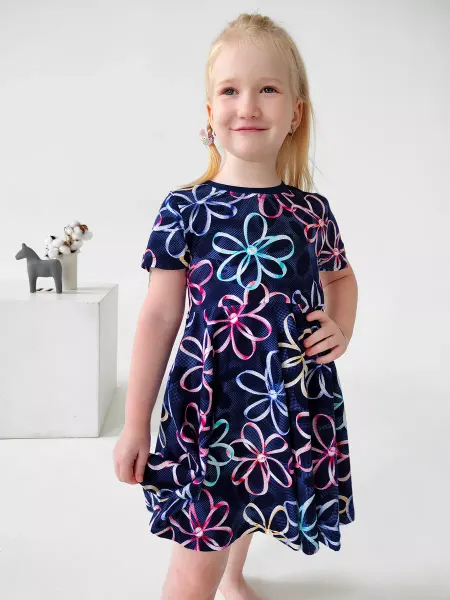 Amelina Kids Платье синее юбка солнце