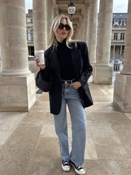 American app denim Джинсы прямые трубы широкие