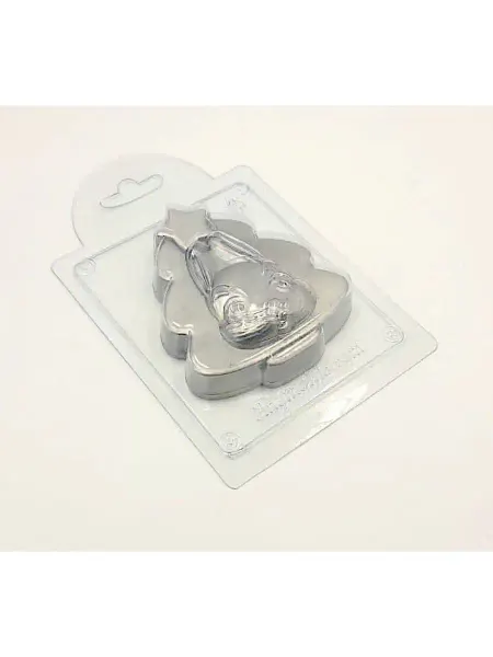 AnyMolds Пластиковая форма для мыла и шоколада Елочка с кроликом