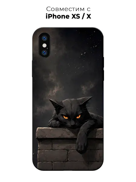 Vip Case Чехол на Apple iPhone X Xs Черный Кот