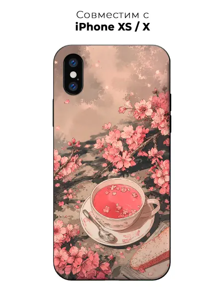 Vip Case Чехол на Apple iPhone X Xs Чай с цветущей сакурой