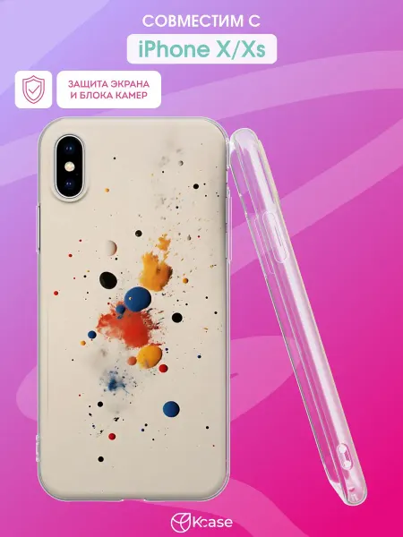 Kcase Чехол на Apple iPhone X и XS с принтом Брызги