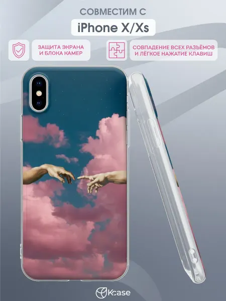 Kcase Чехол на Apple iPhone X и XS с принтом Касание