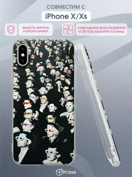 Kcase Чехол на Apple iPhone X и XS с принтом Лица в очках