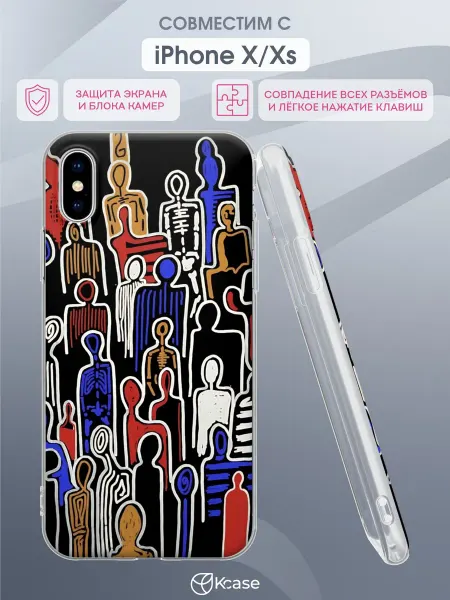 Kcase Чехол на Apple iPhone X и XS с принтом Силуэты