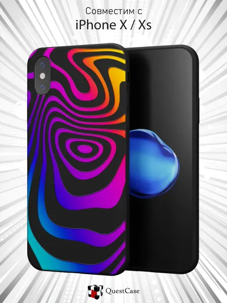 QuestCase Чехол на Apple iPhone X и XS с принтом Абстракция