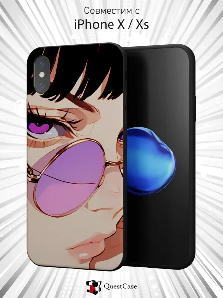 QuestCase Чехол на Apple iPhone X и XS с принтом Девушка