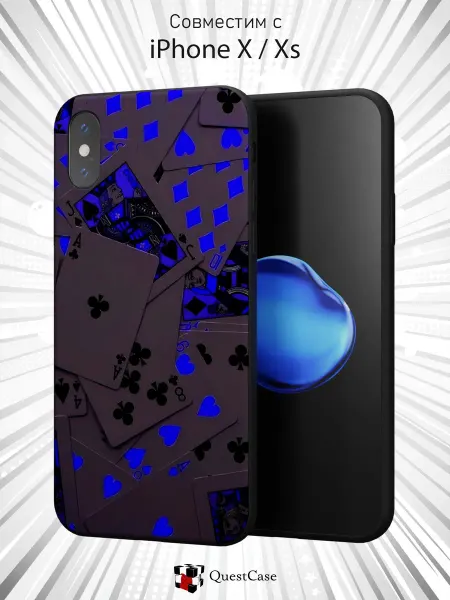 QuestCase Чехол на Apple iPhone X и XS с принтом Карты