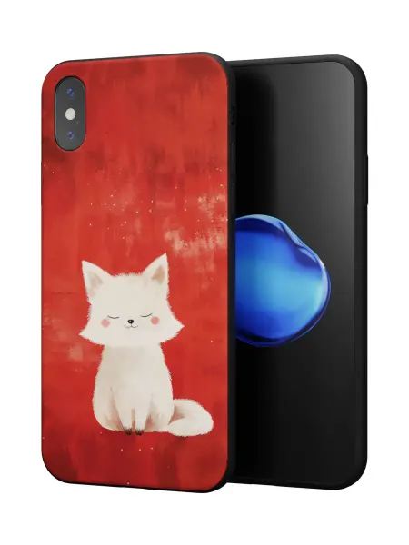 QuestCase Чехол на Apple iPhone X и XS с принтом Котик