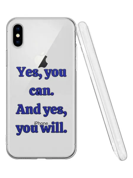QuestCase Чехол на Apple iPhone X и XS с принтом Надпись