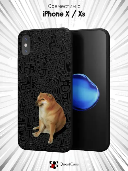 QuestCase Чехол на Apple iPhone X и XS с принтом Чимс