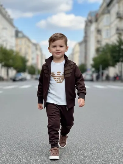 Спортивный костюм для мальчиков и девочек, хлопковая ткань