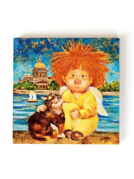 Artangels.Originals Магнит на холодильник "Ждем и немного скучаем"