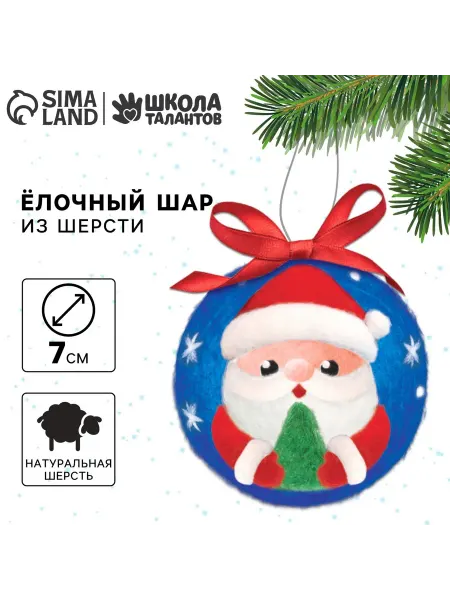 Школа талантов Набор для творчества. Игрушка из шерсти Дед Мороз