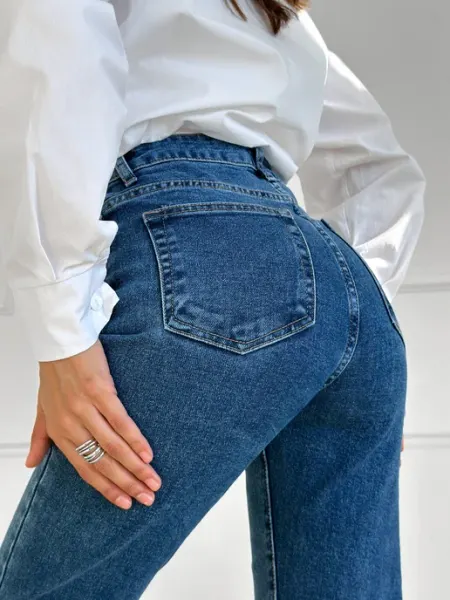 AstopShop Широкие джинсы мом бананы зауженные