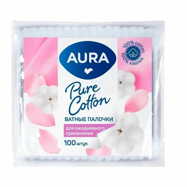 Aura Ватные палочки Beauty 100 шт, пакет