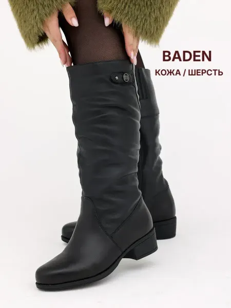 BADEN Сапоги зимние на низком каблуке с мехом