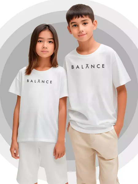 Printech Kids Детская футболка c надписью BALANCE Искусство Минимализм