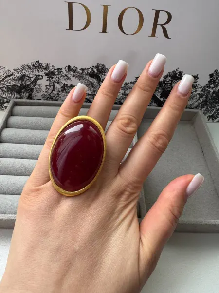 BIBI JOY SHOP кольцо крупное бордо из пинтерест тренд