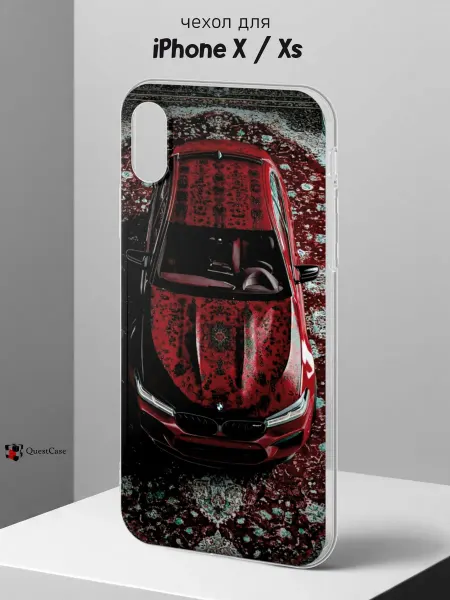 QuestCase Чехол на iPhone X и XS с принтом BMW