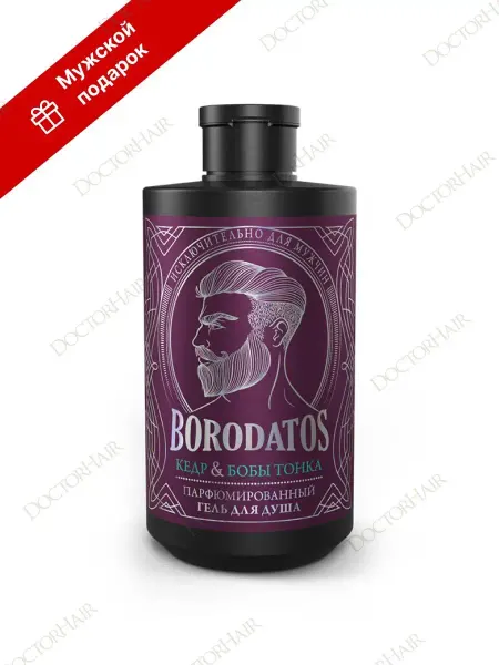 BORODATOS Бородатос Гель для душа мужской "кедр и бобы тонка" 400 мл