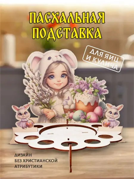Деревянный Детский Мир Подставка для кулича и яиц пасхальная на стол