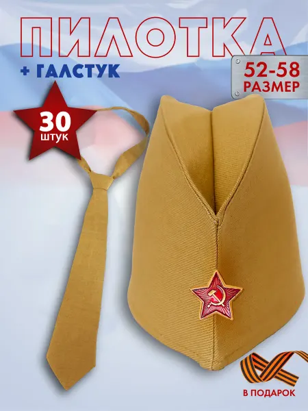 BUFFOON Комплект Пилотка военная и Галстук - 30 шт