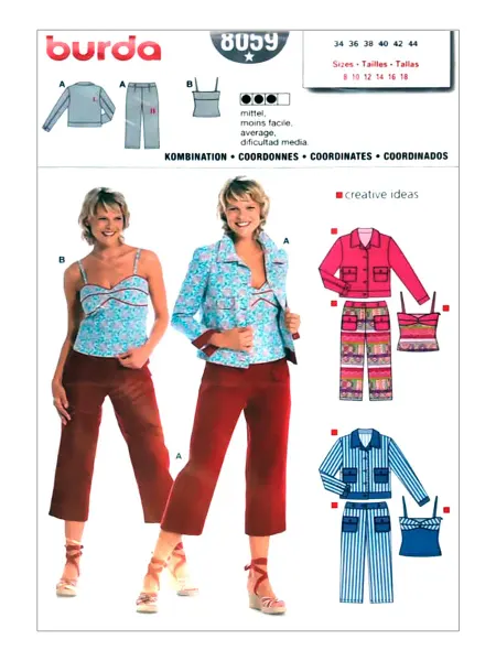 Burda Выкройка Топ жакет брюки