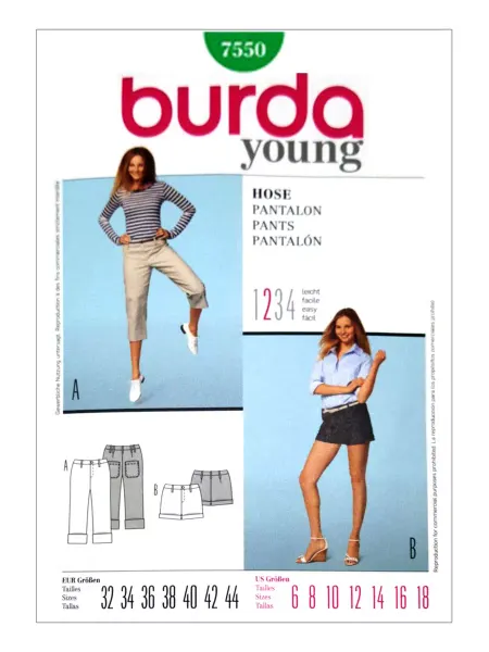 Burda Выкройка Брюки шорты