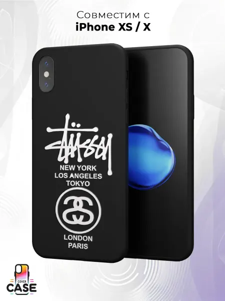 Cover Case Чехол на iPhone X и XS с принтом Stussy