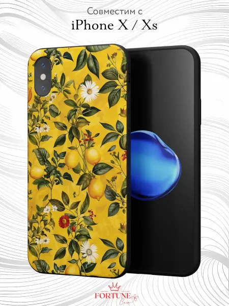 Fortune Case Чехол на iPhone X и XS с принтом Лимоны