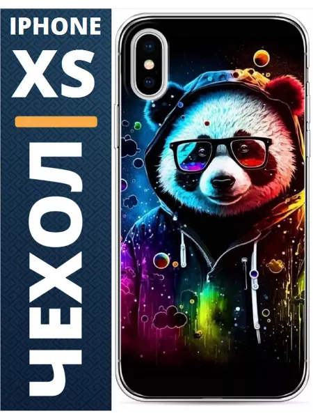 CaseOffice Чехол на iphone X панда в кофте