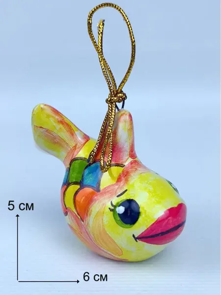 Ceramic Fauna Фарфоровая елочная игрушка рыбка, украшение