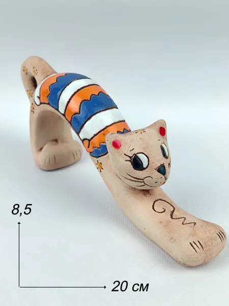 Ceramic Fauna Керамическая фигурка Потягивающийся кот